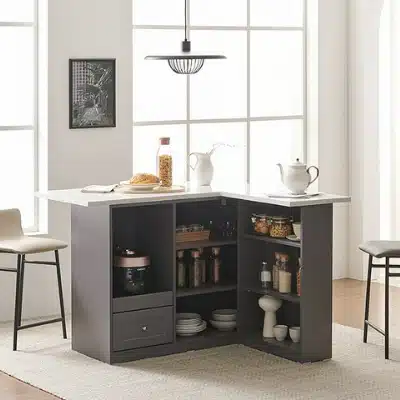 아일랜드 식탁 추천 Pick 7 구매 가이드 2023 7 나무뜰 올리브 확장형 오픈 수납장 홈바 아일랜드 식탁 MWF141C