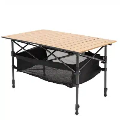 Pick 7 캠핑 테이블 추천 가이드 2023 2 다니고 우드무늬 접이식 캠핑 2단 높이조절 롤테이블 + 그물망 + 전용가방 세트 세트