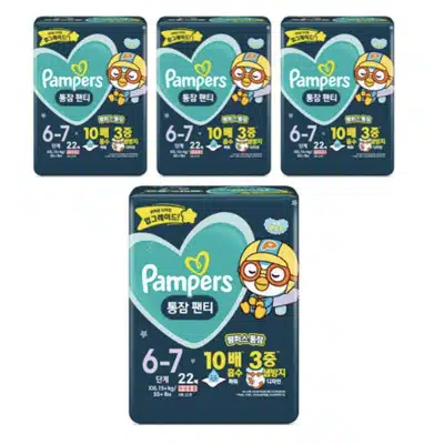 아기 기저귀 추천 Pick 7 형태 사이즈 2023 4 팸퍼스 통잠 팬티형 기저귀 아동용 6-7단계(15~25kg) 4p 추천