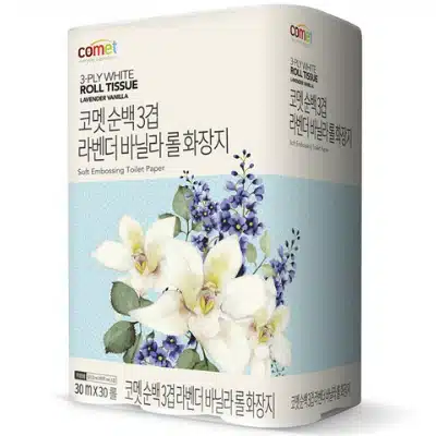 화장지 추천 Pick 7 천연 재생 대나무 펄프 1 코멧 순백 3겹 라벤더 바닐라 롤 화장지 30m 30롤, 1팩 추천