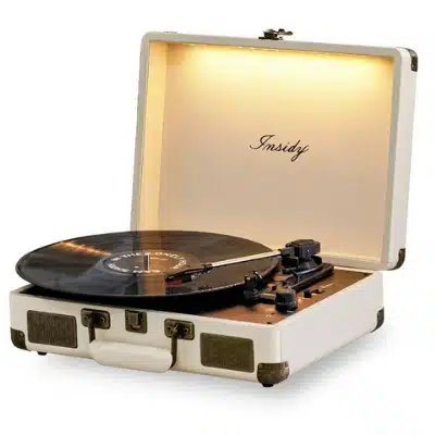 2023 LP 턴테이블 추천 Pick 7 사용법 1 인사이디 휴대용 무선 LED 무드등 블루투스 턴테이블IBT-Retro Light 추천