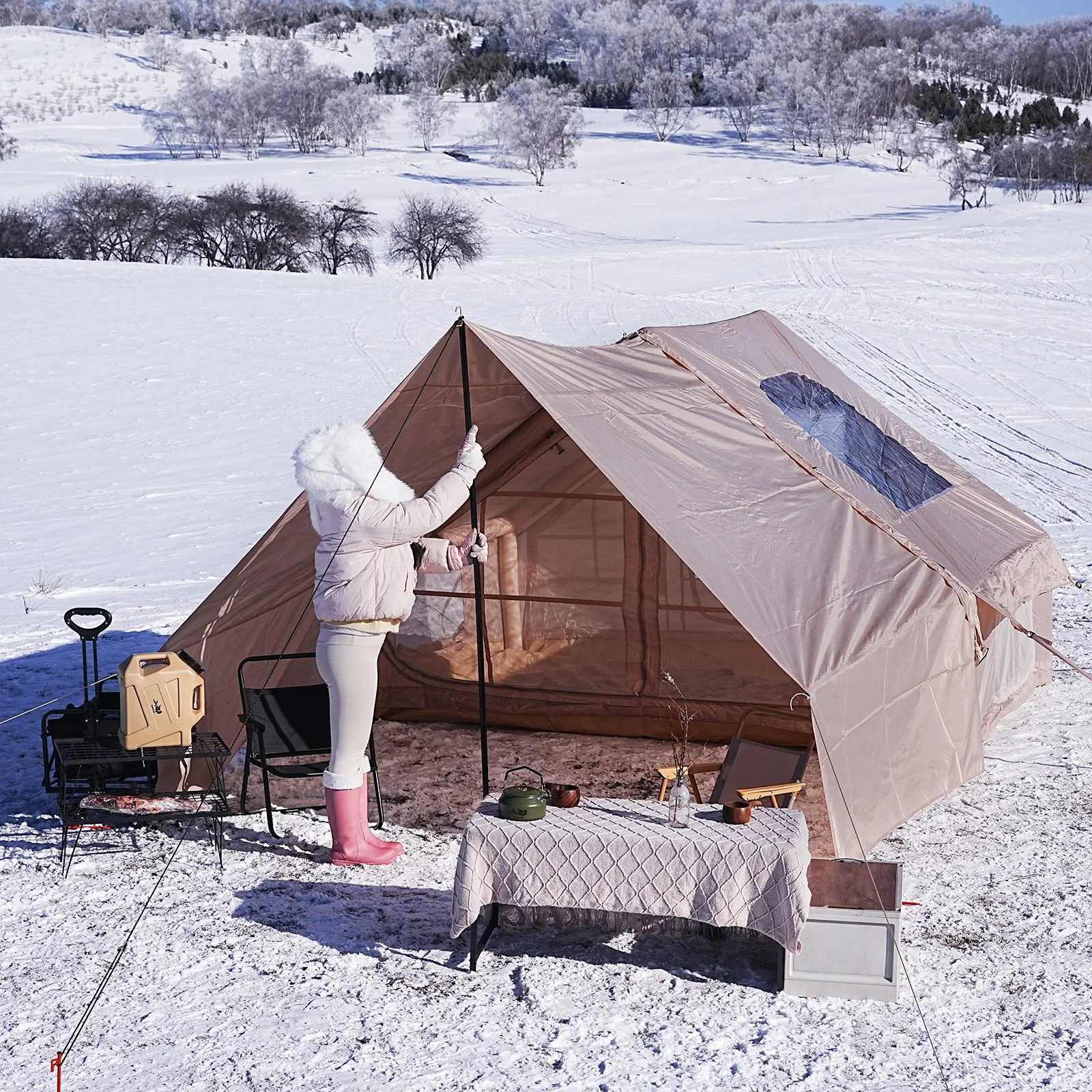 가족과 함께하는 캠핑에 최적화된 텐트 추천 1 에어 텐트 패밀리 럭셔리 에어 캠핑 텐트 야외 캠핑 에어 텐트, 7-8인