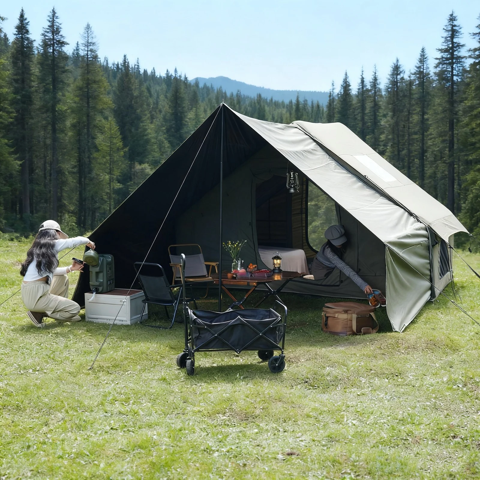 여름 캠핑에 완벽한 선택! 원터치 텐트 추천 TOP7 1 에어 텐트 패밀리 럭셔리 에어 캠핑 텐트 야외 캠핑 에어 텐트, 7-8인