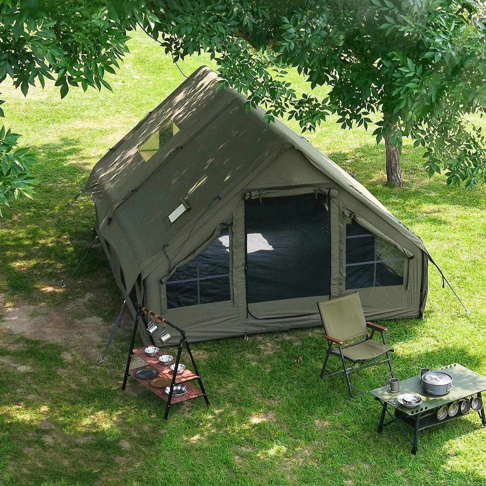 가족과 함께하는 캠핑에 최적화된 텐트 추천 4 4-8인용 인플레이터블 캠핑 텐트 - 퀵설치 에어텐트, 4계절 방수 휴대