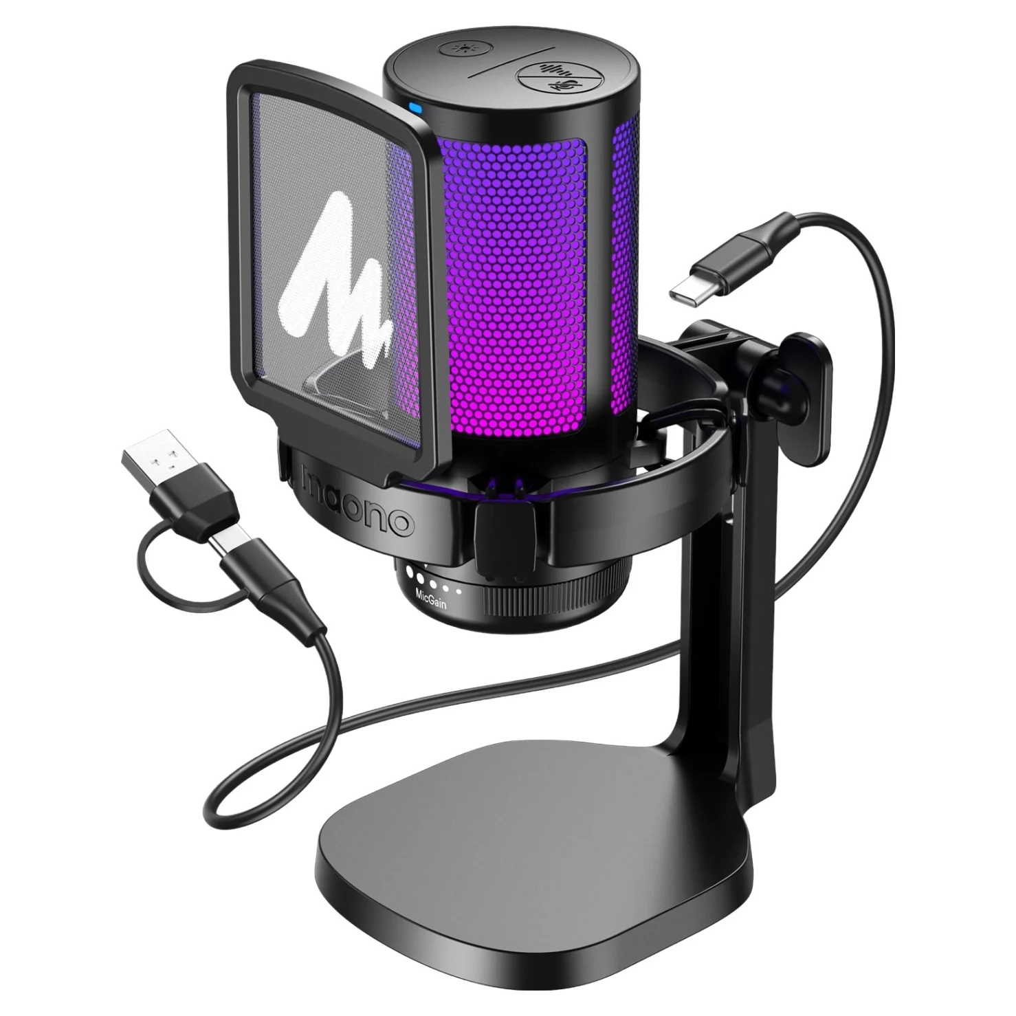 자유롭게 방송하자! 마타스튜디오 스마트폰 유튜브 마이크 추천 4 마오노 원터치 노이즈캔슬링 USB 콘덴서 방송용 녹음용 게이밍 마이크,