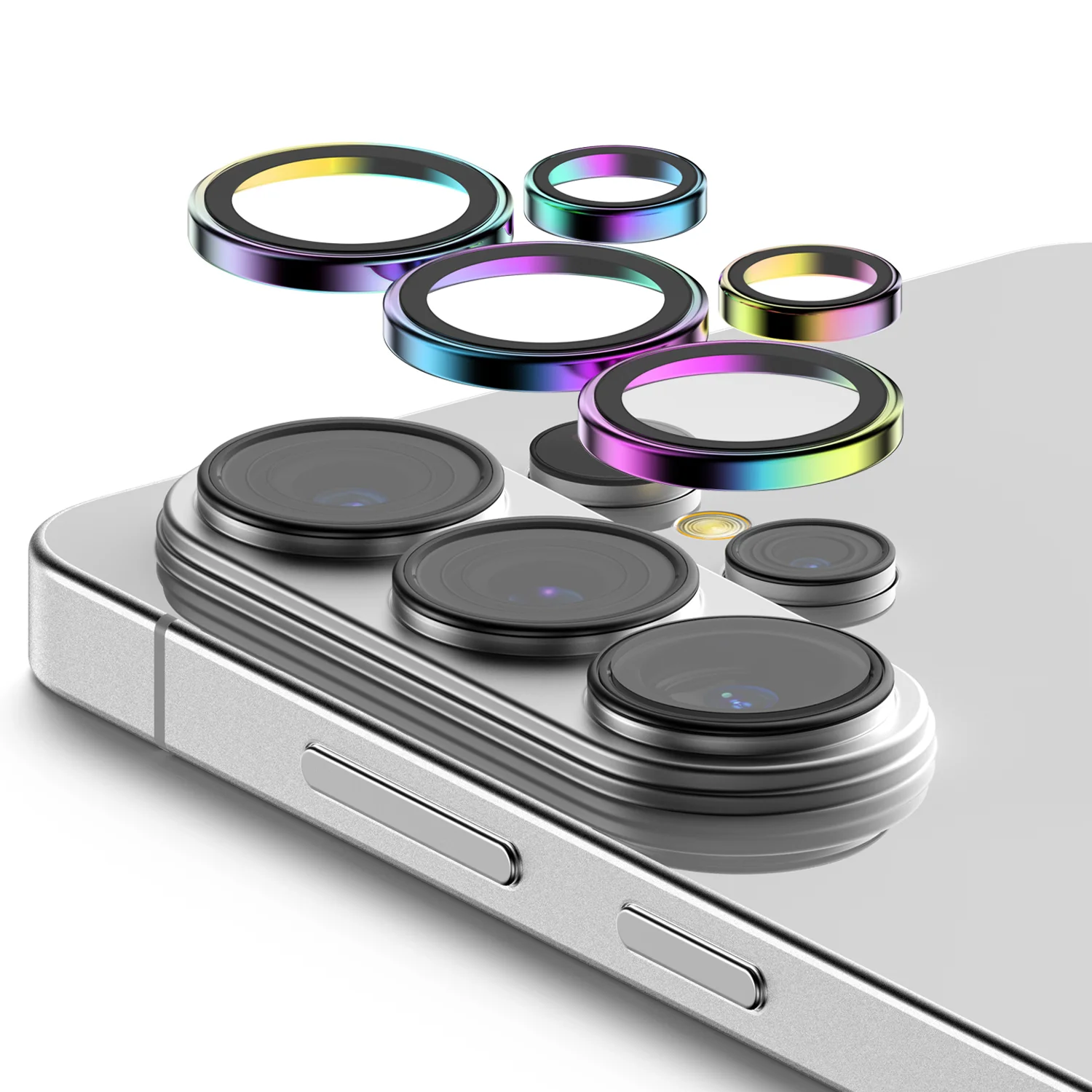 갤럭시 A17, 무게도 가벼워지고 성능도 UP! 스마트폰 추천 4 케이엠디자인 강화유리 메탈링 카메라 렌즈 보호필름 오로라 1세트, 1개