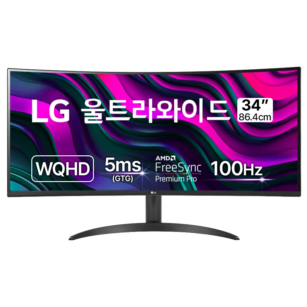 휴대성과 화질을 모두 갖춘 포터블 모니터 추천 4 LG전자 WQHD 울트라 와이드 모니터, 86.4cm, 34WR50QK