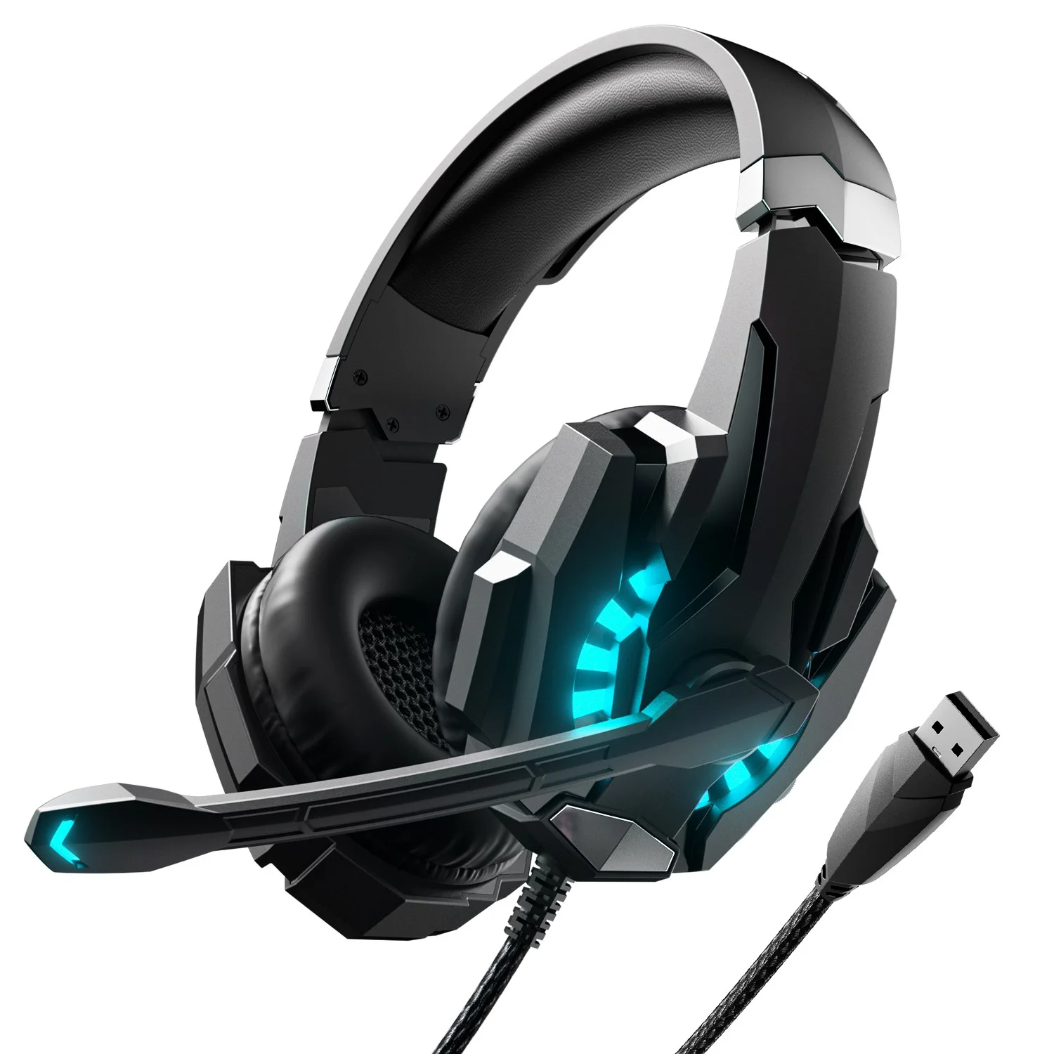 특별한 게이밍 경험을 위한 아이리버 헤드셋 추천 6 OMIIYA 가상 7.1채널 3D 사운드 아이스 블루 LED 노이즈 캔슬