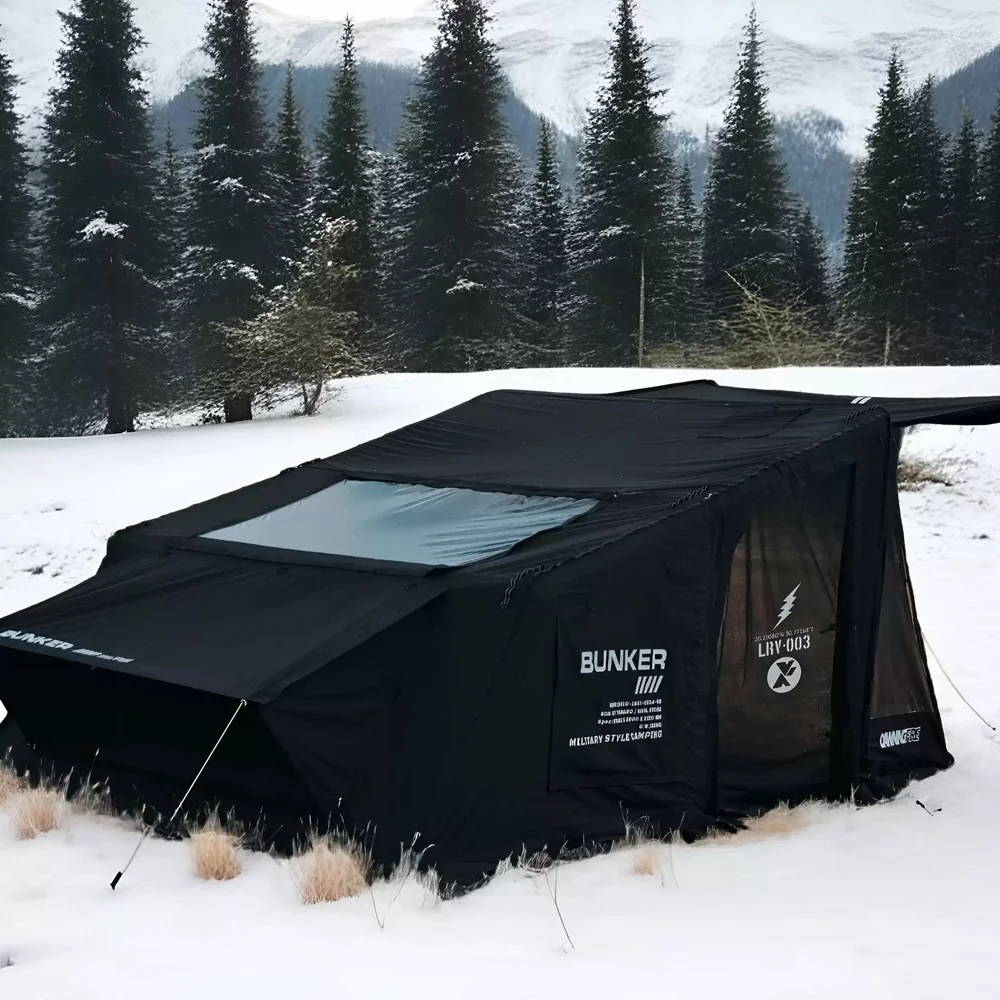 가족과 함께하는 캠핑에 최적화된 텐트 추천 7 Dawning Fire 7분 초간단설치 주차장 포함 대형 에어텐트 가족